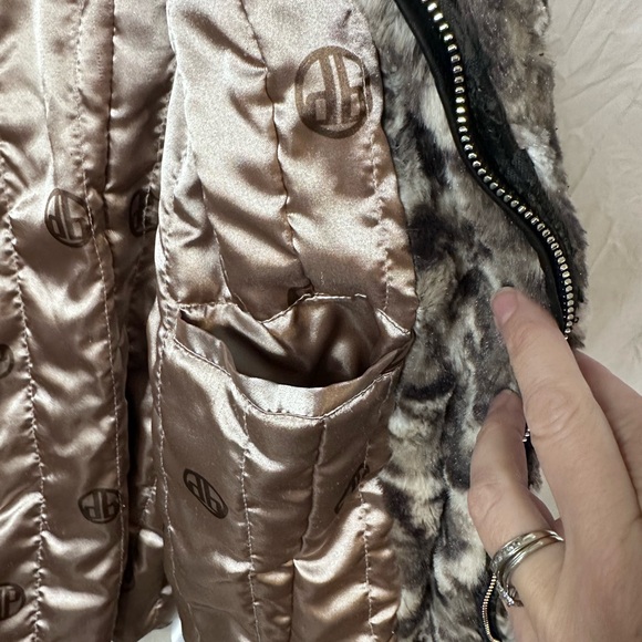 Dennis Basso Faux Fur Animal Print Zip-Front Jacket Coat – Size L - Picture 9 of 9